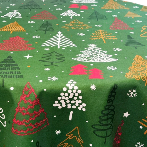 NAVIDAD PINOS 🎄 VERDE 🎄 mantel 1,5 x 2,4 m antimanchas