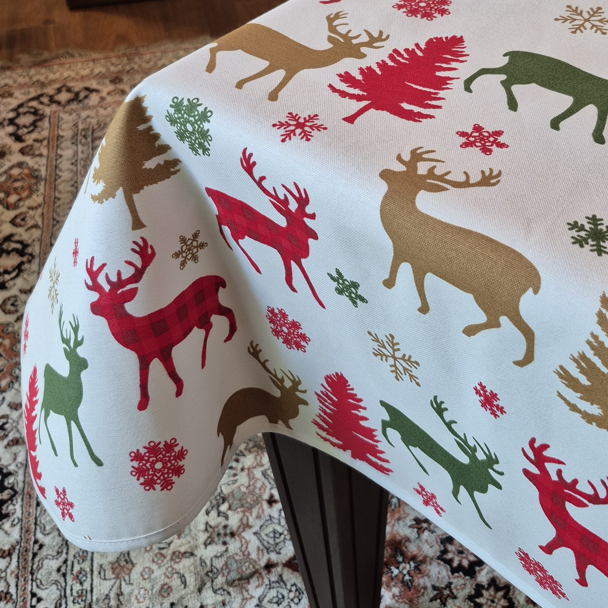 NAVIDAD RENOS 🎄  BLANCO  🎄 mantel largo 3,2 m