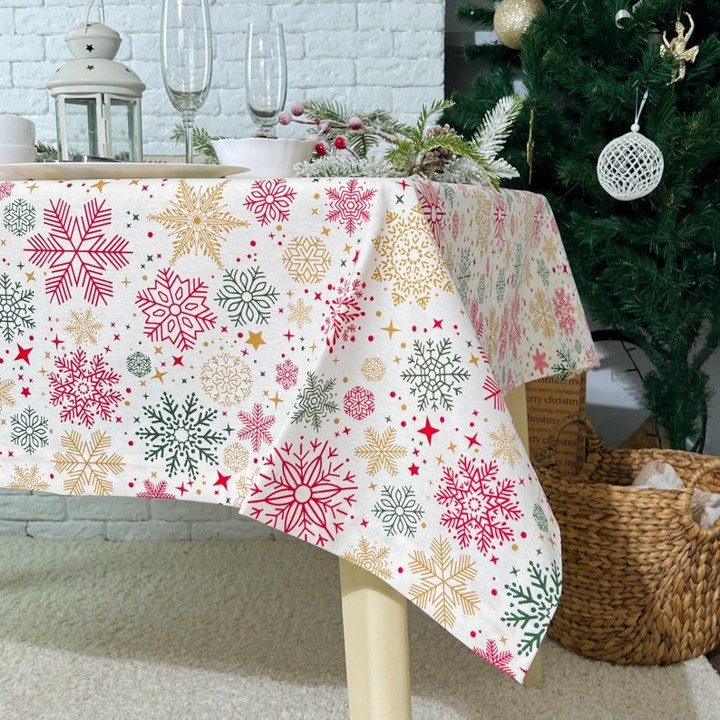 NAVIDAD COPOS 🎄  MULTICOLOR 🎄 mantel largo 2,7 m