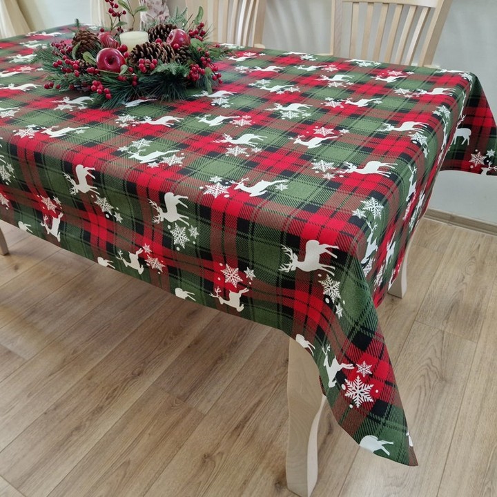 NAVIDAD RENOS 🎄  ESCOCÉS  🎄 mantel largo 2,7 m