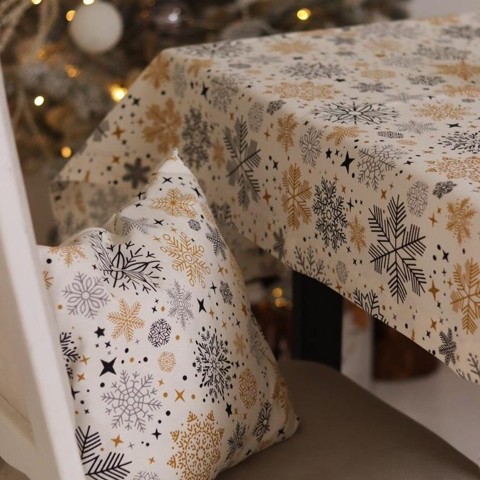 NAVIDAD COPOS 🎄 BLANCO 🎄 mantel 1,5 x 2,1 m  antimanchas