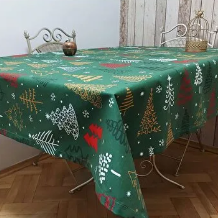 NAVIDAD PINOS 🎄   VERDE   🎄 mantel 1,5 x 2,1 m  antimanchas