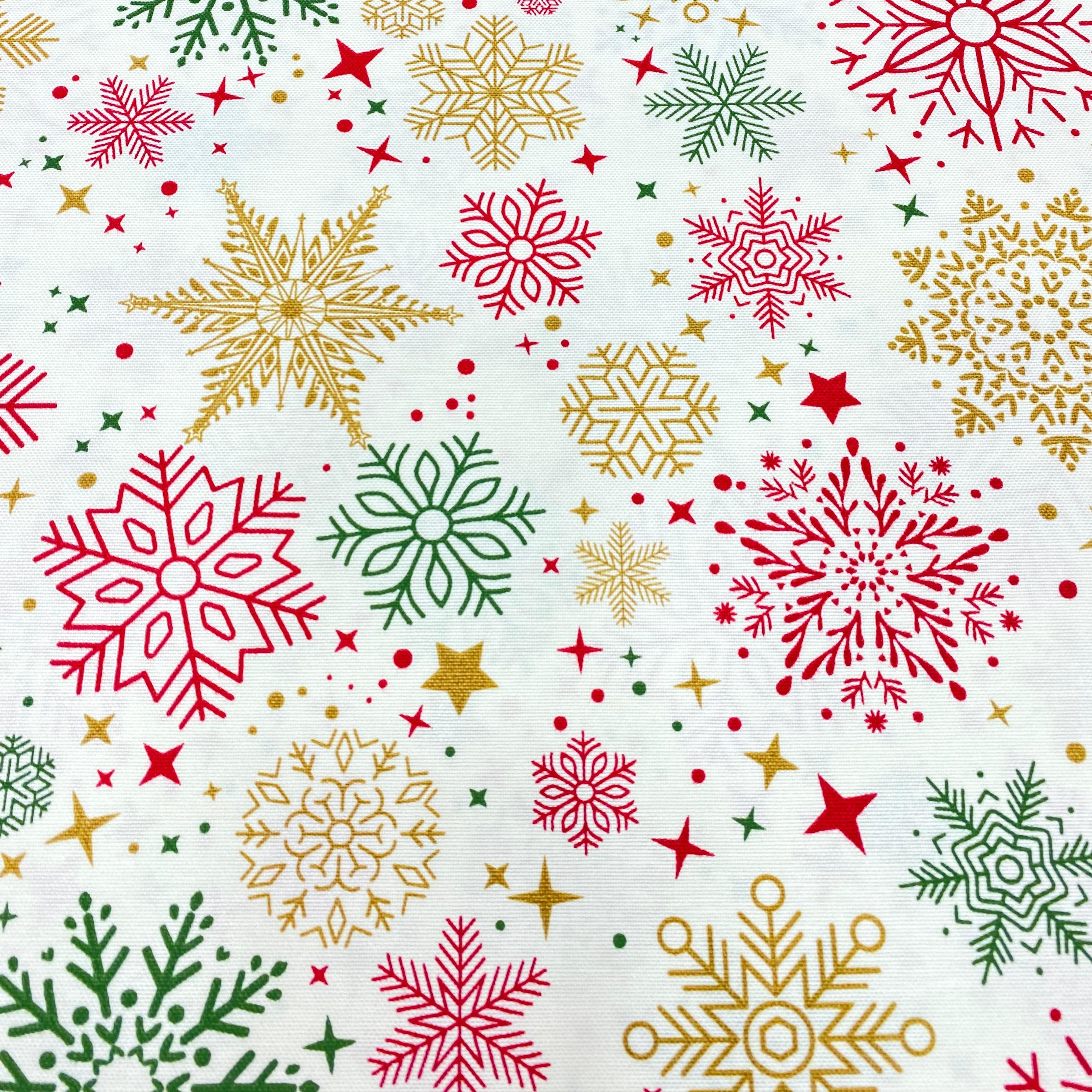 NAVIDAD COPOS 🎄 MULTICOLOR 🎄 mantel redondo diámetro 1,5 m