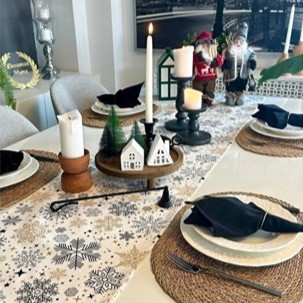 NAVIDAD COPOS 🎄   BLANCO   🎄 27 x 220 cm