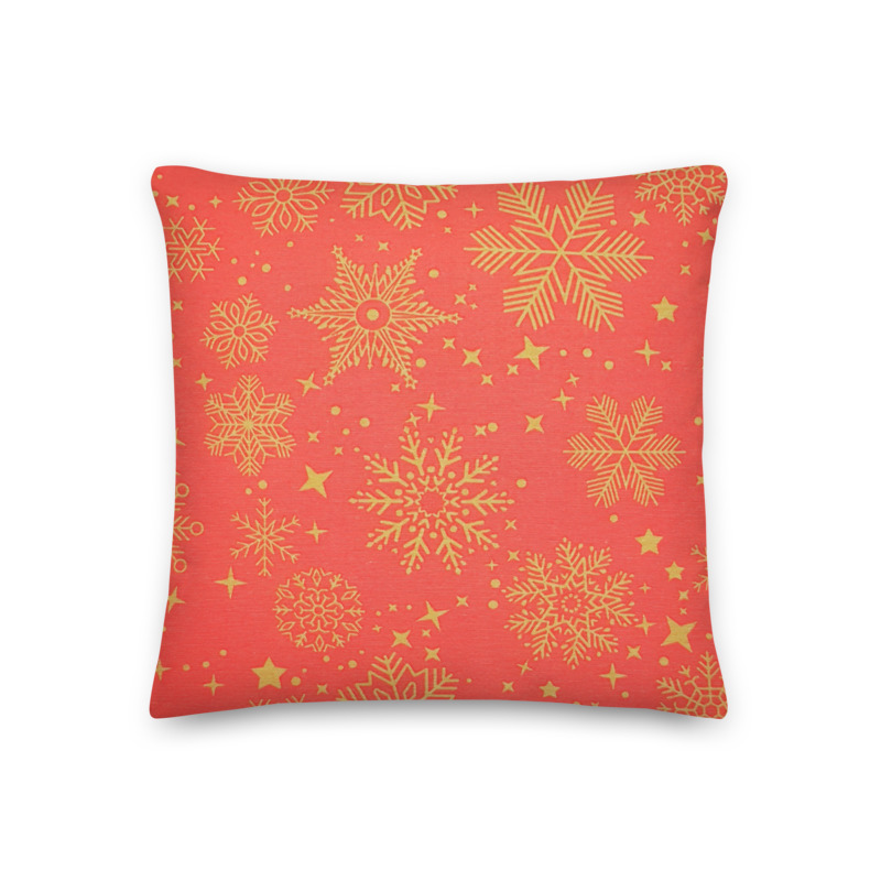 NAVIDAD COPOS ROJO funda antimanchas 45 x 45 cm cierre invisible