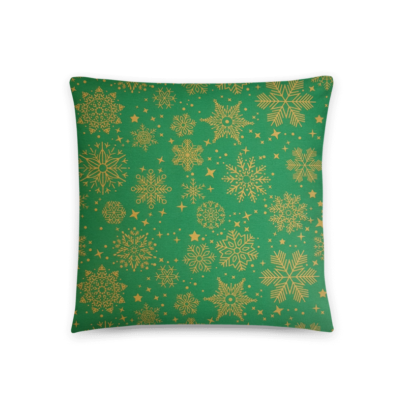 NAVIDAD COPOS VERDE funda antimanchas 45 x 45 cm cierre invisible