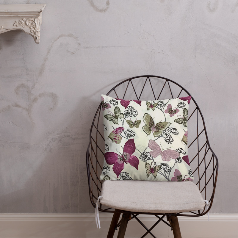 Set Mantel y Fundas Mariposas Lila - BQ