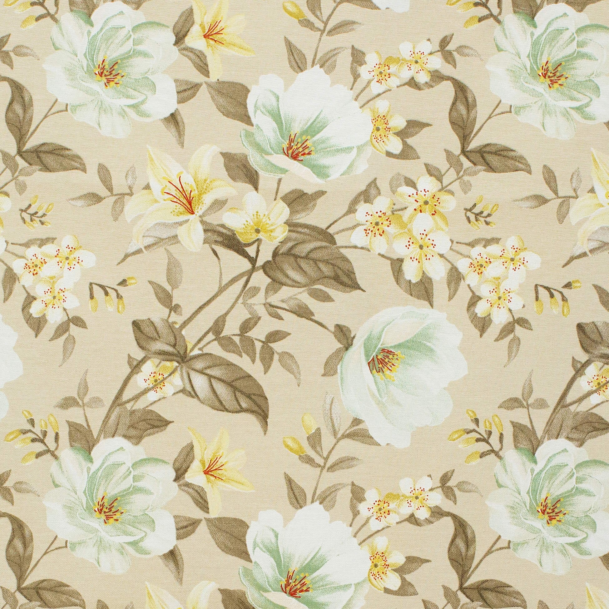 FLORAL BEIGE mantel redondo 6 · 8 personas