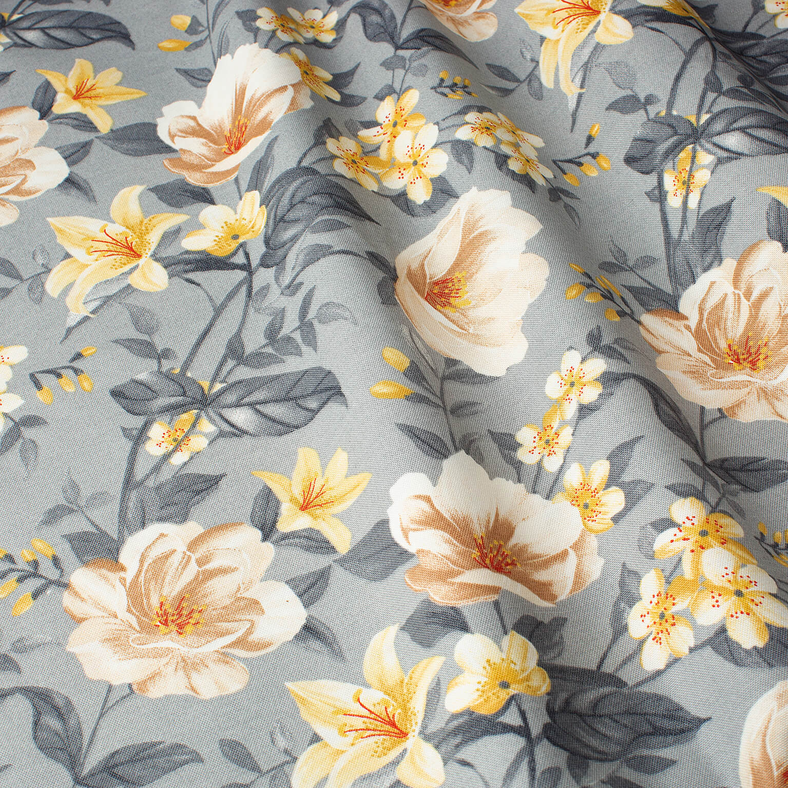 FLORAL GRIS  mantel redondo 2 · 4 personas