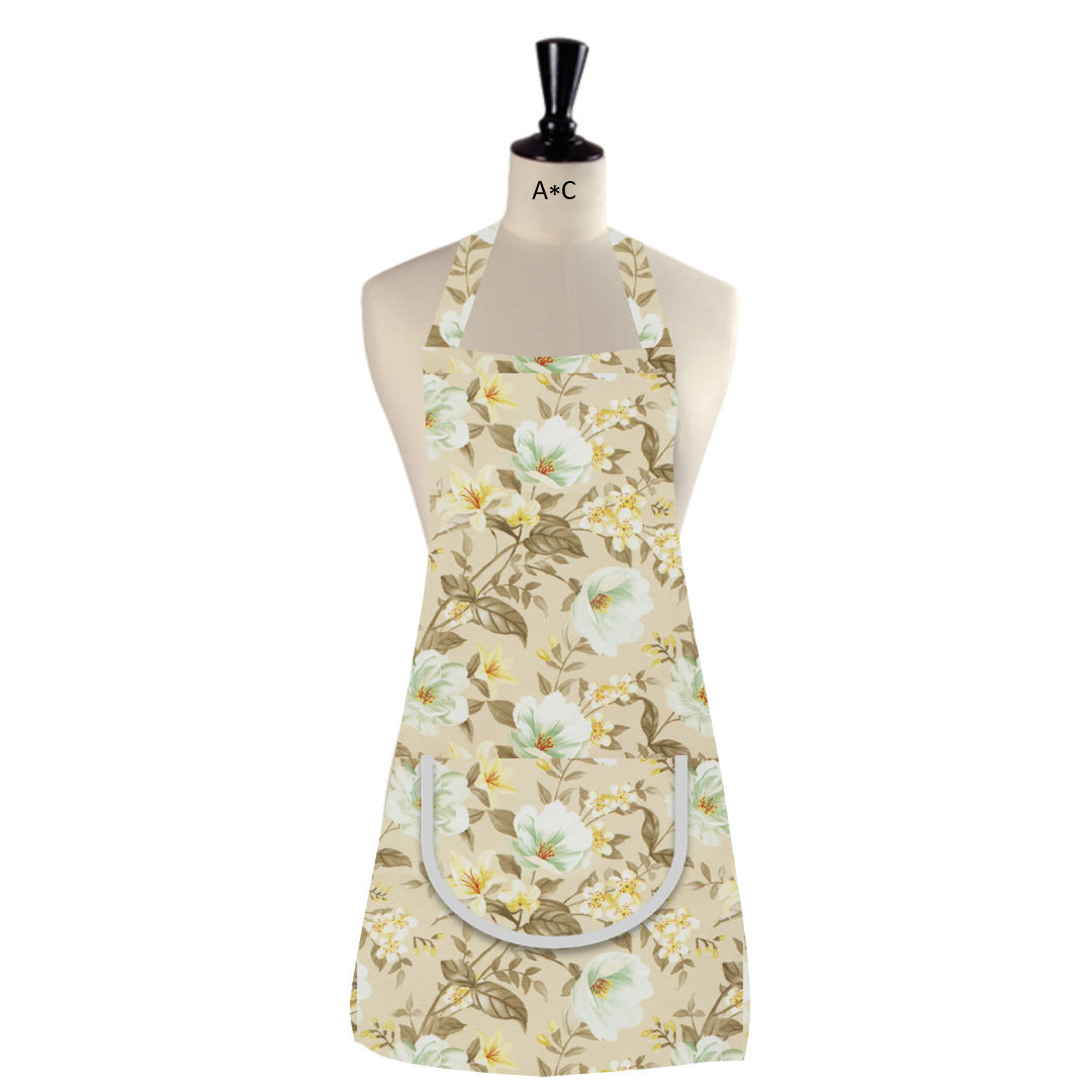 FLORAL BEIGE delantal multiuso cocina y jardín
