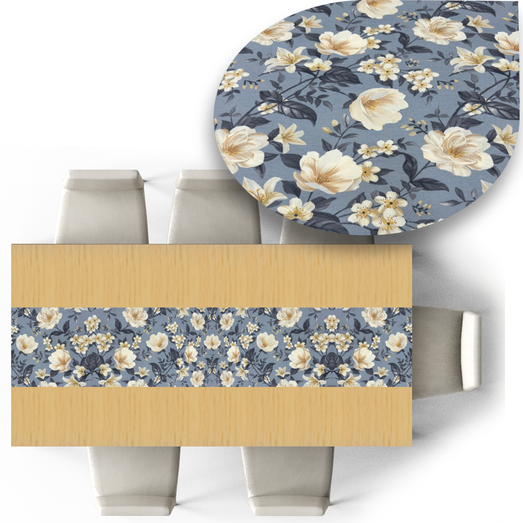 FLORAL AZUL camino de mesa 27 x 220 cm