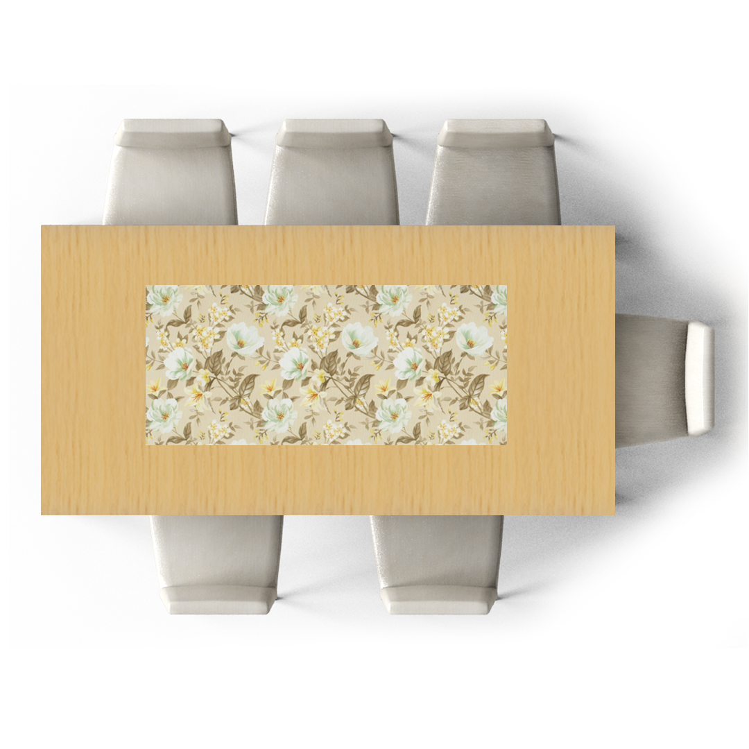 FLORAL BEIGE camino de mesa 50 x 150 cm