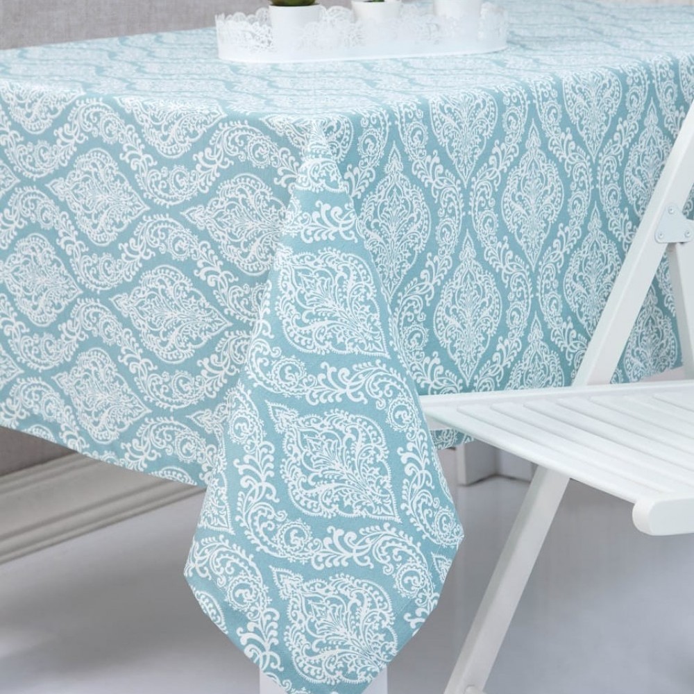 VICTORIAN menta mantel 1,5 x 2,4 m antimanchas