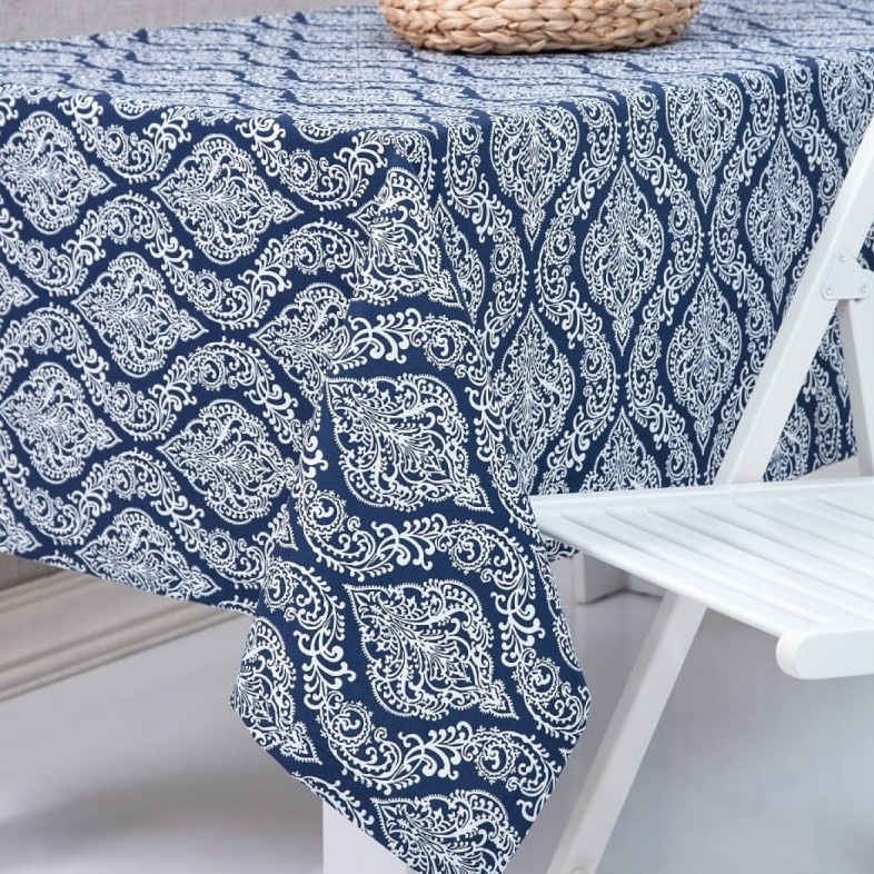 VICTORIAN azul mantel 1,5 x 2,4 m antimanchas