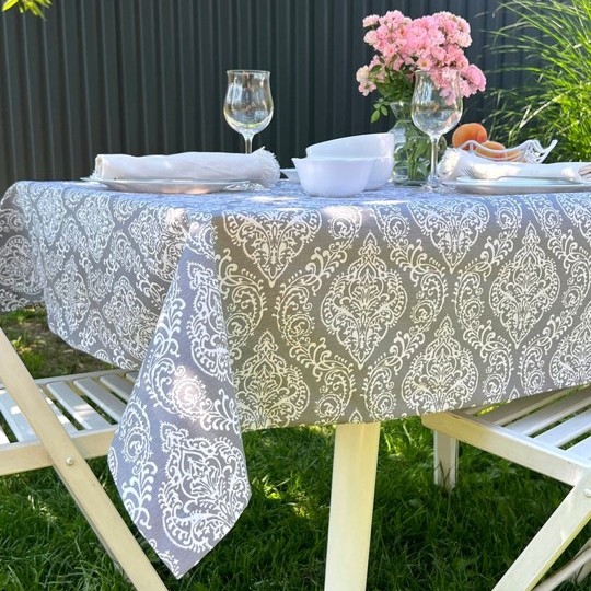 VICTORIAN GRIS mantel 1,5 x 2,4 m antimanchas