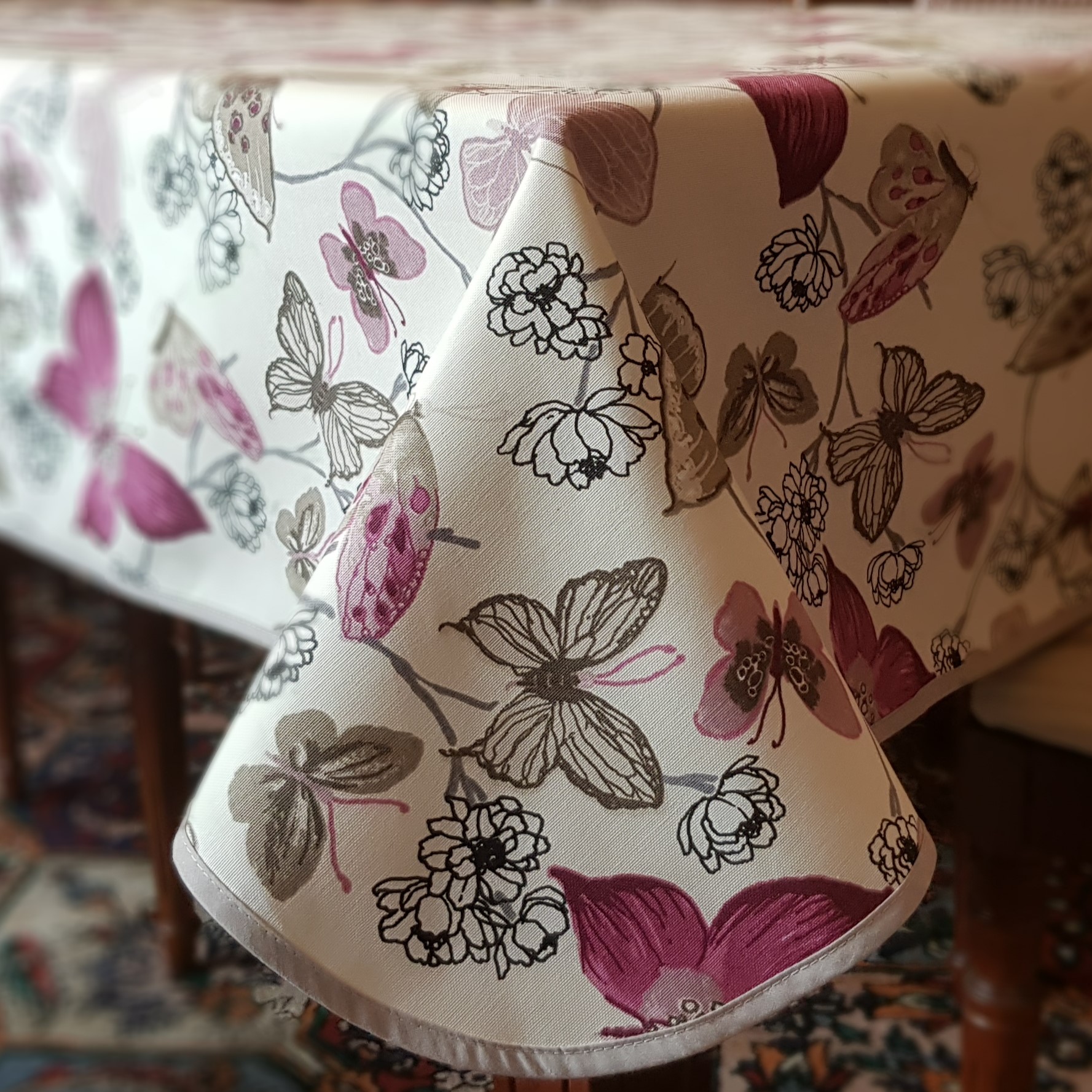 MARIPOSAS lila mantel 1,5 x 2,4 m antimanchas