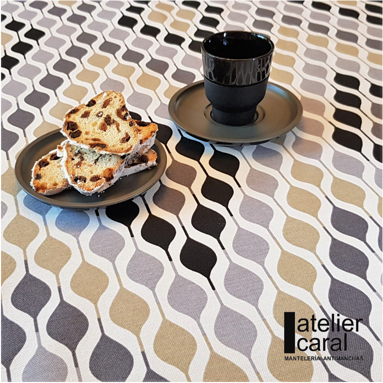 ONDAS gris mantel 1,5 x 2,4 m antimanchas