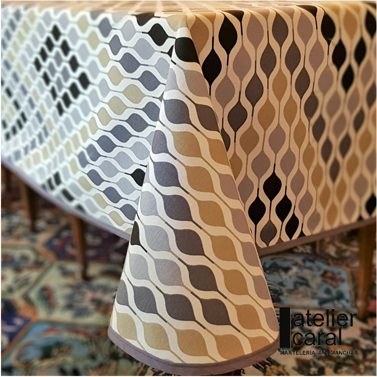 ONDAS gris mantel 1,5 x 2,4 m antimanchas