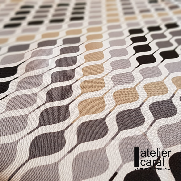 ONDAS gris mantel 1,5 x 2,4 m antimanchas