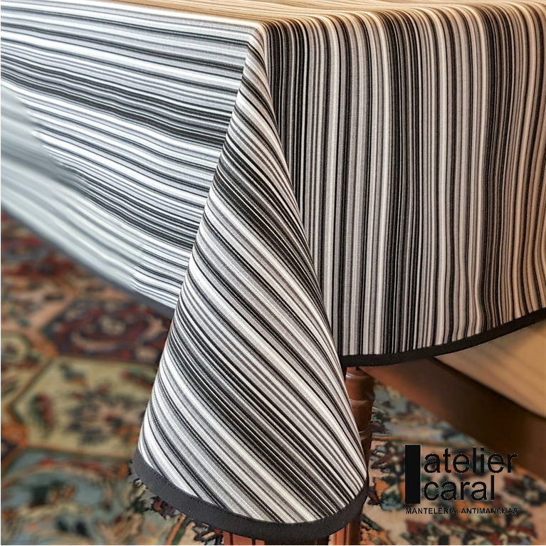 EUSKADI negro mantel 1,5 x 2,4 m antimanchas