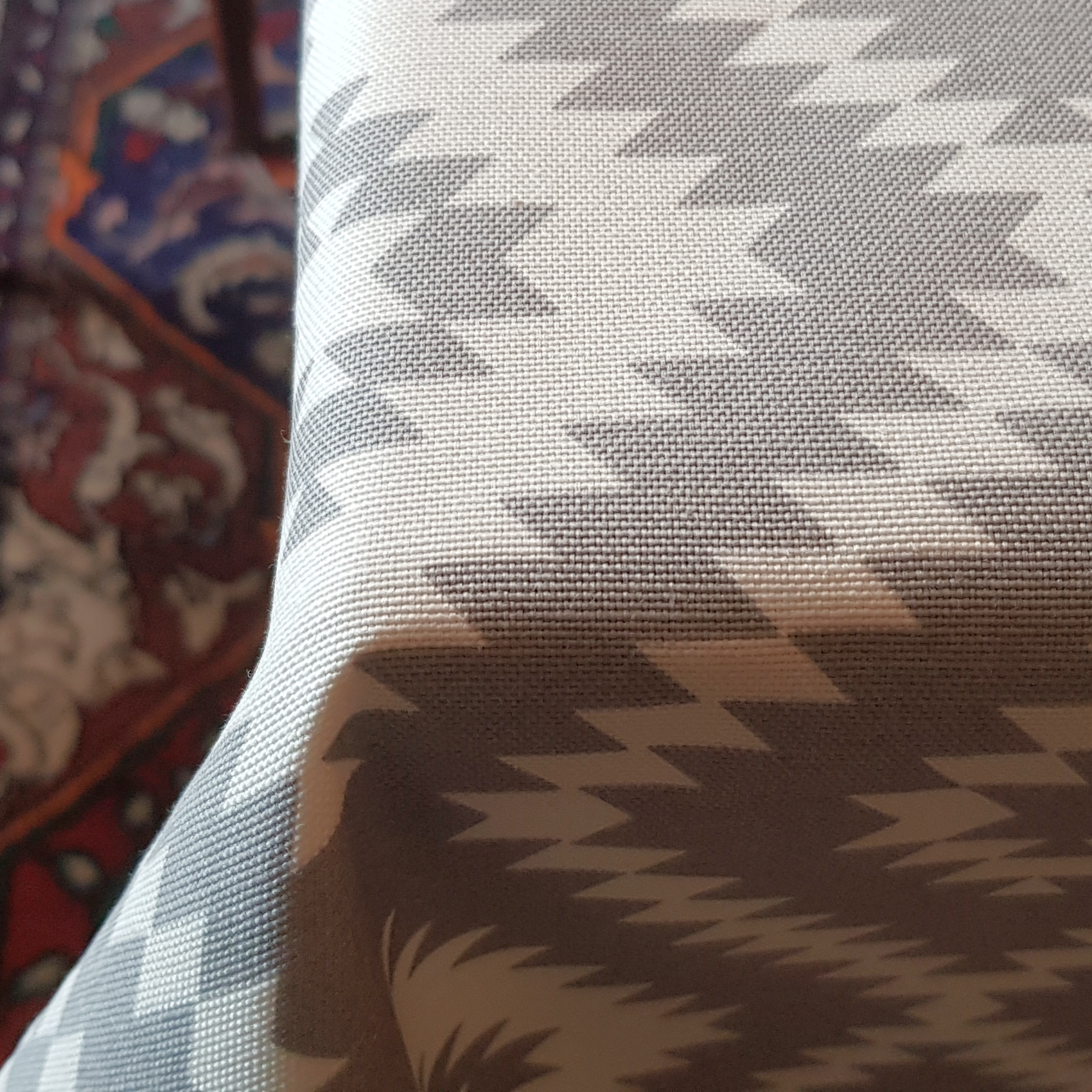 ÉTNICO gris mantel 1,5 x 2,4 m antimanchas