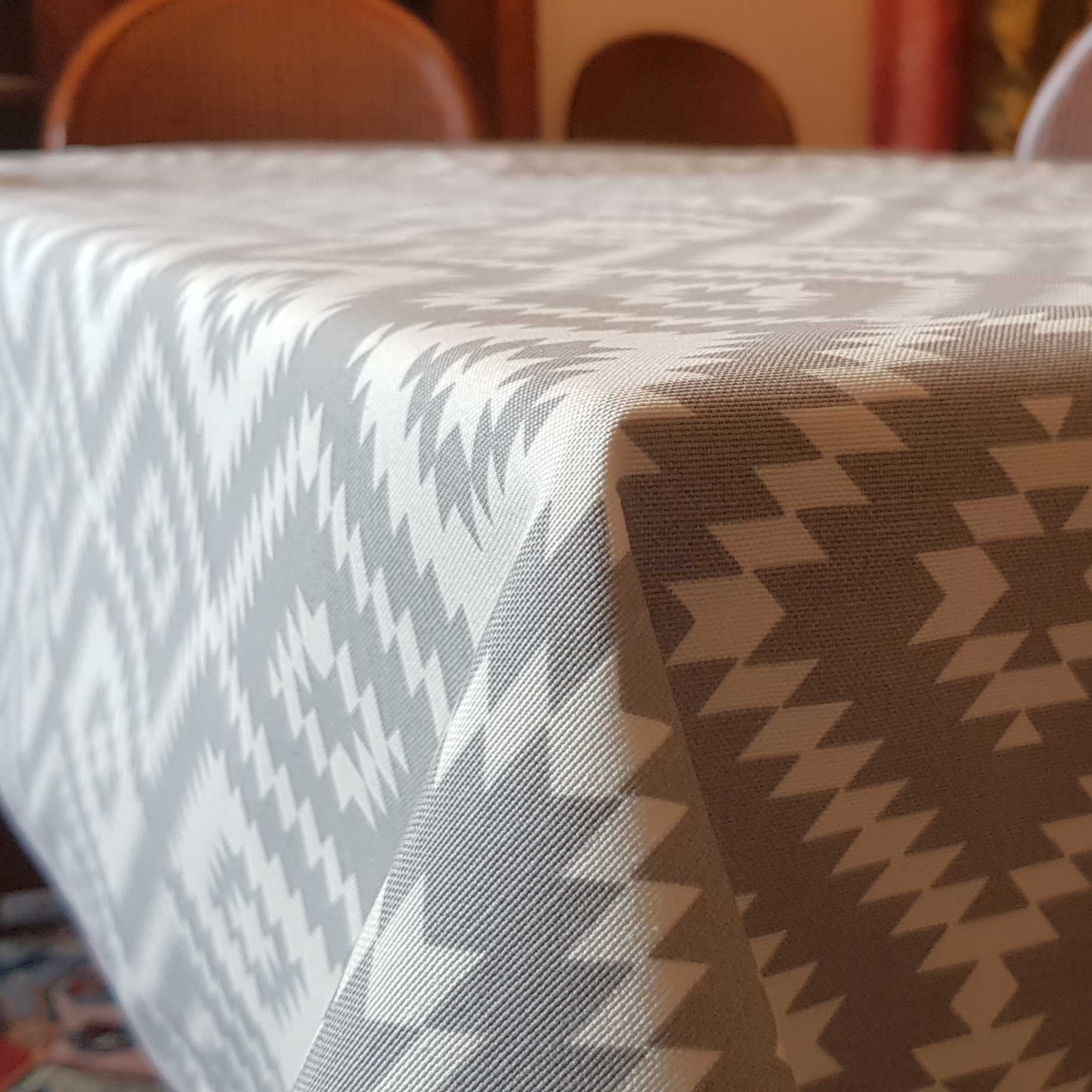 ÉTNICO gris mantel 1,5 x 2,4 m antimanchas