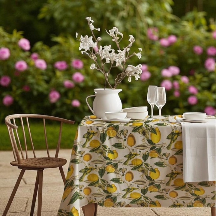 🍋 LIMONES 🍋 mantel largo 3,7 m antimanchas
