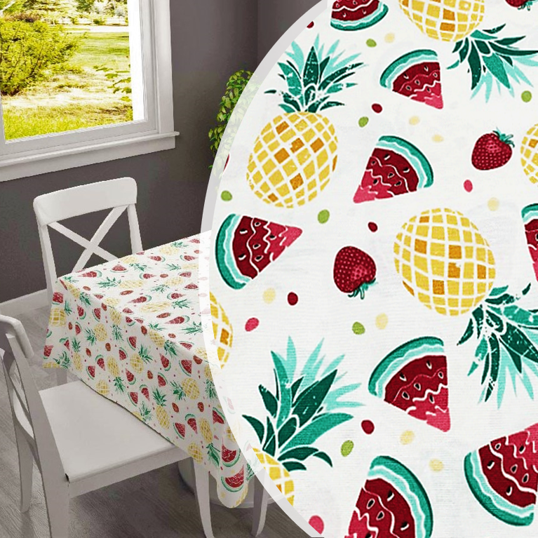 🍍 PIÑAS 🍍 mantel largo 3,7 m antimanchas