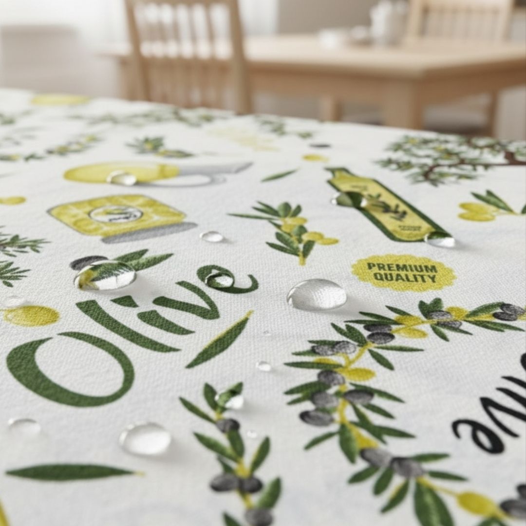 🌿 OLIVA 🌿 mantel largo 3,7 m antimanchas