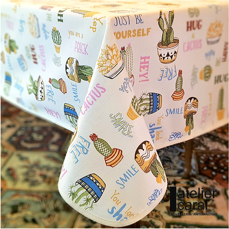 🌵 CACTUS 🌵 mantel largo 3,7 m antimanchas