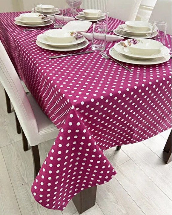 LUNARES fucsia mantel largo 3,7 m antimanchas