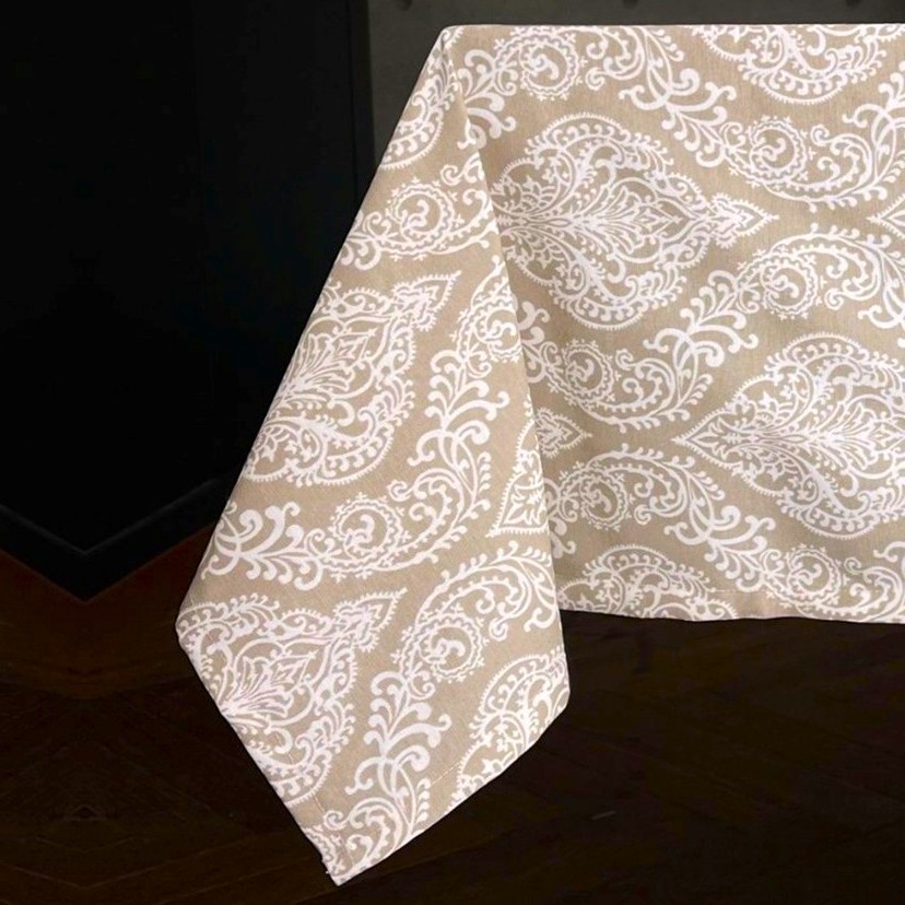 VICTORIAN beige mantel largo 3,2 m antimanchas