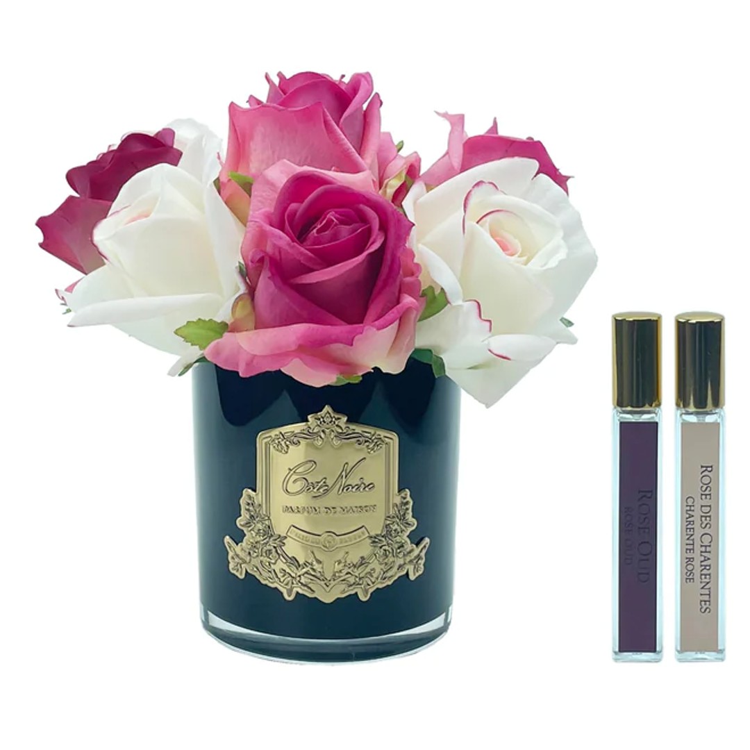 BOUQUET 9 ROSAS Botones de Rosas Magenta & Blush