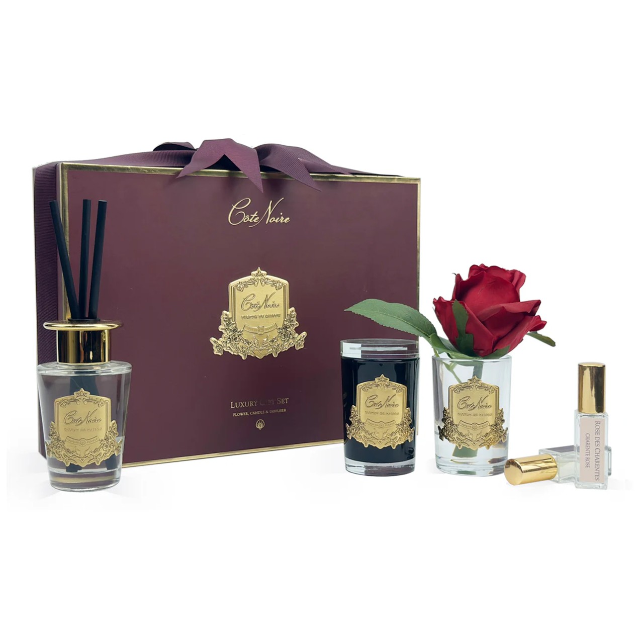 Luxury Gift Set 🎁 Rosa · Difusor · Vela [   Rose Oud   ]