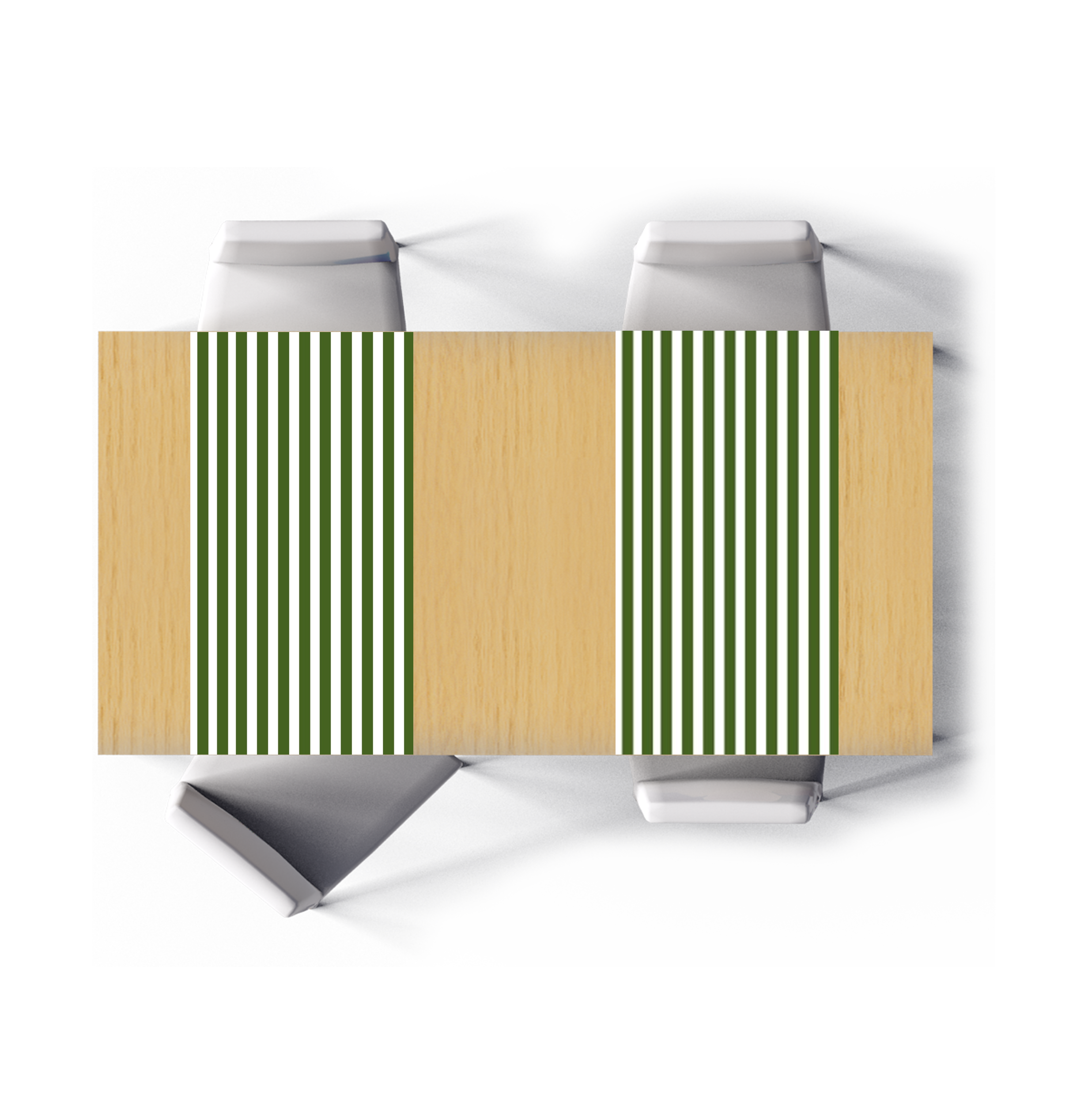 RAYAS verde  set de 2 caminos   50 x 150 cm c/u