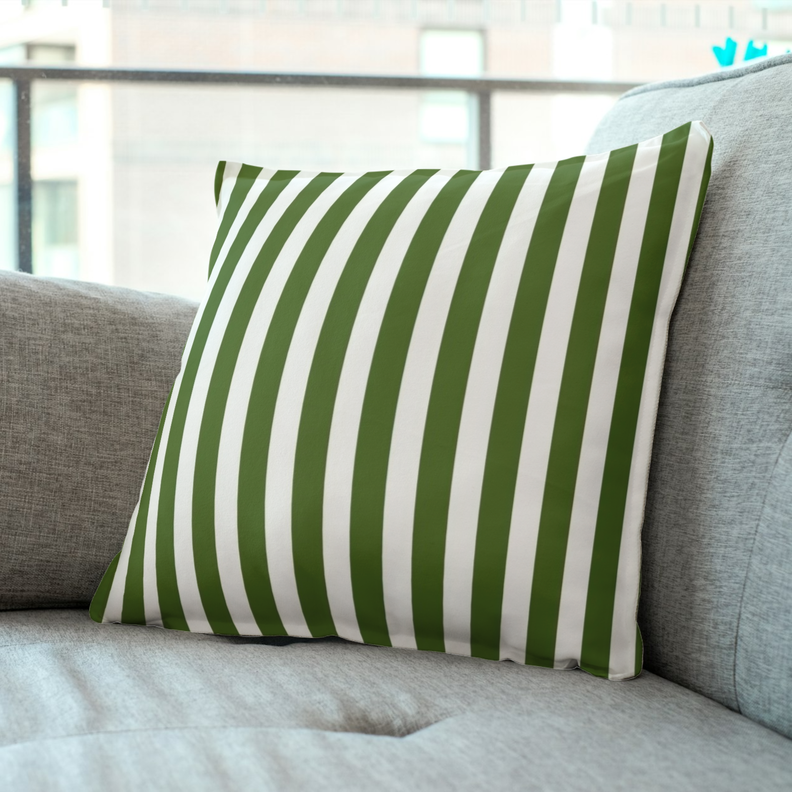 RAYAS verde  funda 45 x 45 cm  cierre invisible