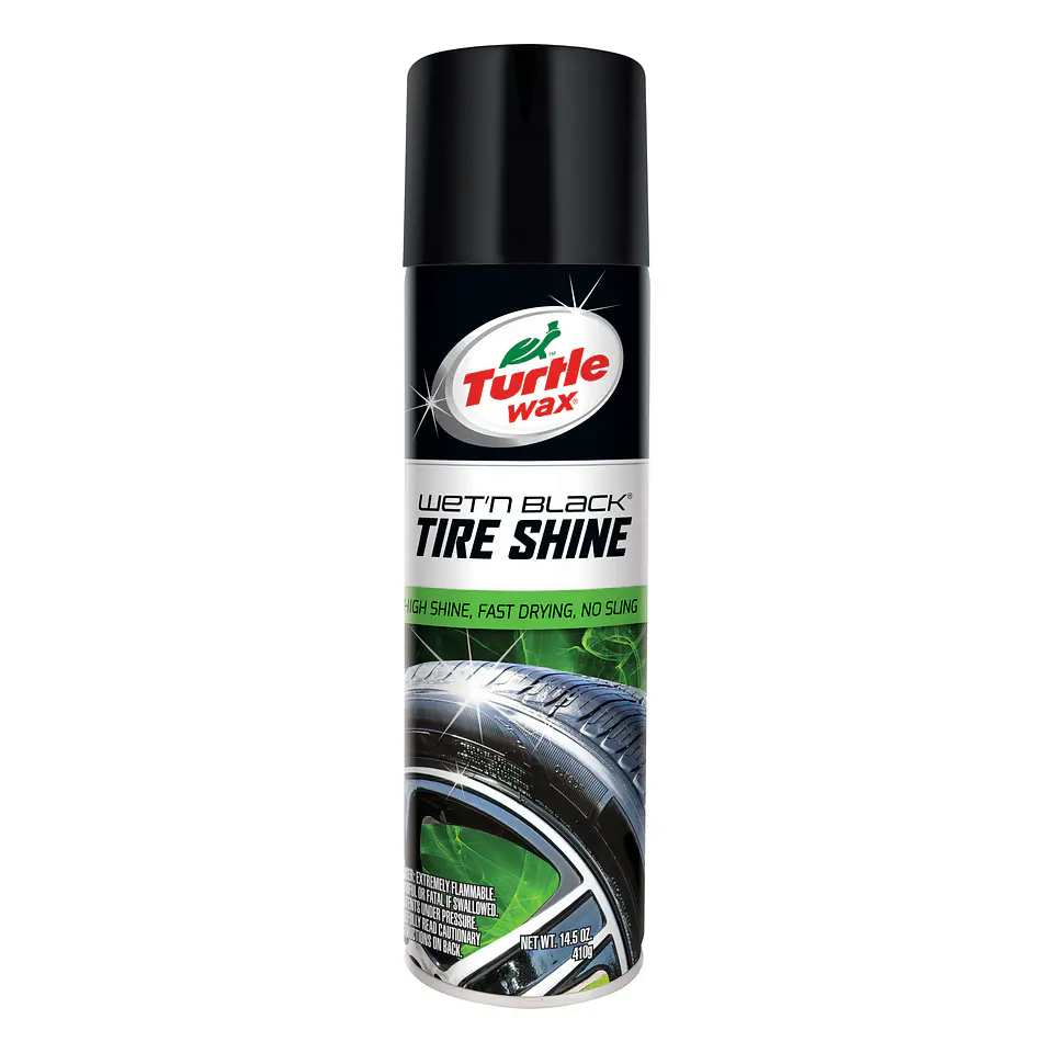 Abrillantador de Llantas en Aerosol Wet'n Black Tires Shine 410g 1