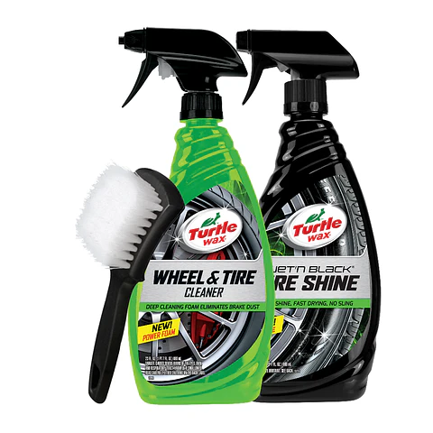 Pack Llantas y Aros (Wet & Black Tire Shine 680mL + Wheel & Tire Cleaner 680mL + Cepillo para Llantas)