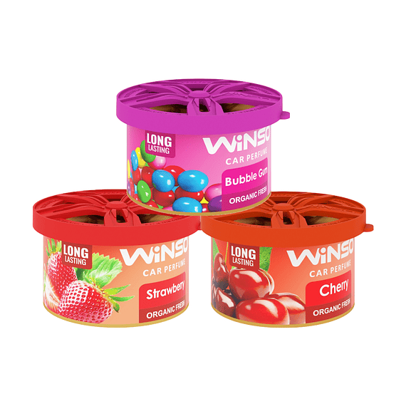 Pack Aromatizador Organic Fresh (Strawberry, Cherry, Bubble Gum) x 3 unidades