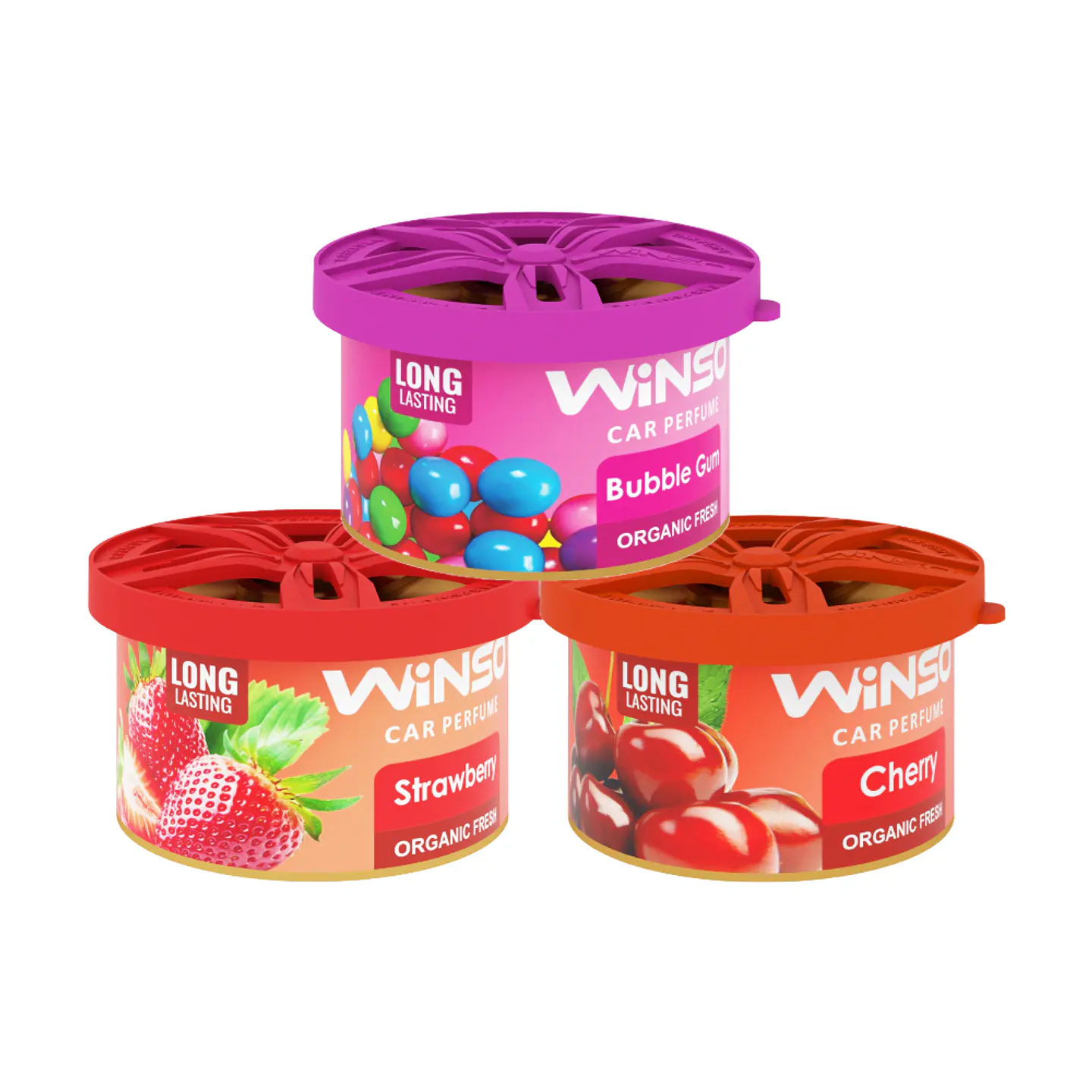 Pack Aromatizador Organic Fresh (Strawberry, Cherry, Bubble Gum) x 3 unidades 1