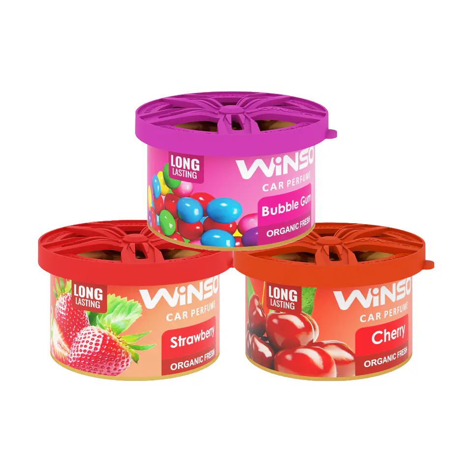 Pack Aromatizador Organic Fresh (Strawberry, Cherry, Bubble Gum) x 3 unidades 1