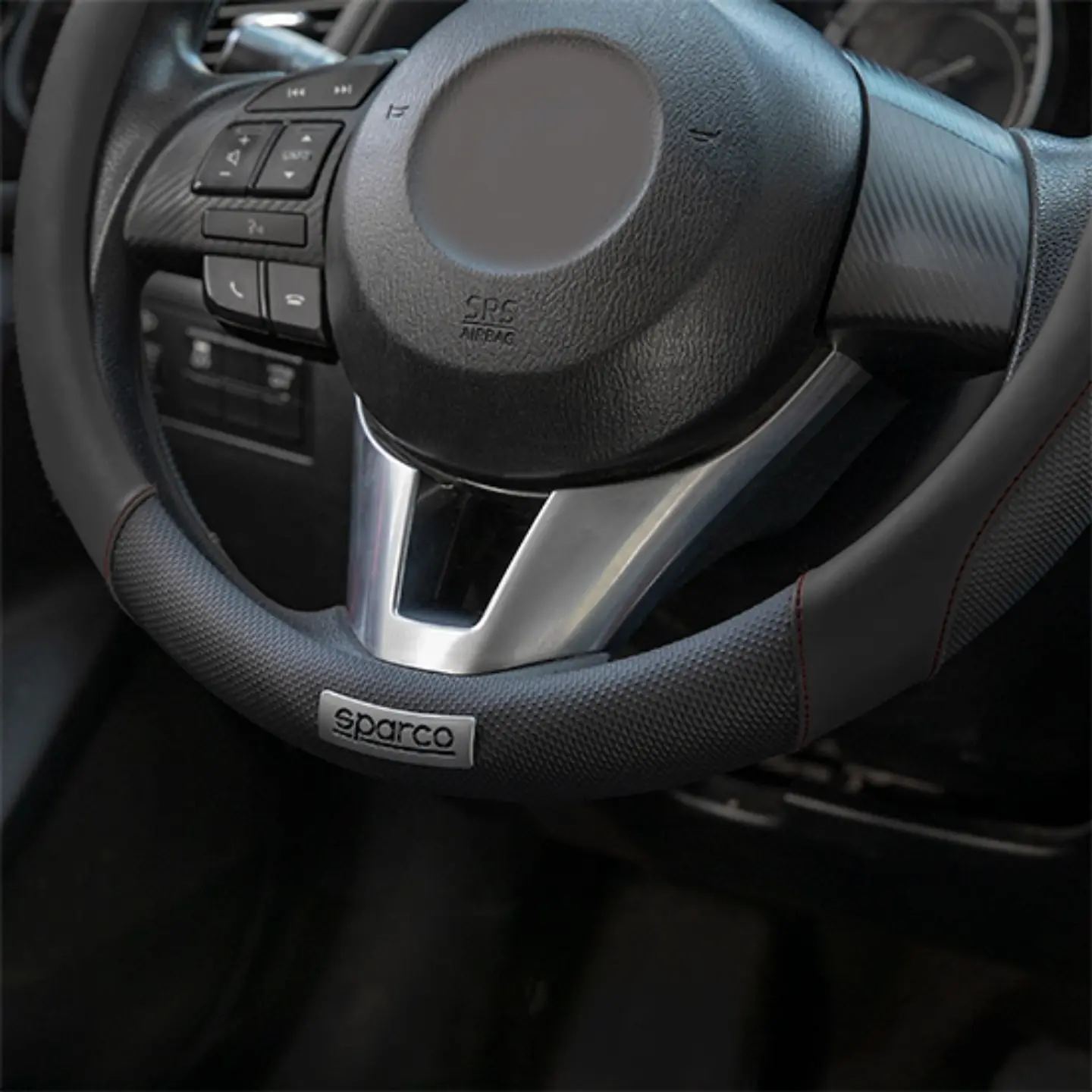 Sparco Corsa Funda Para Volante de PU + PVC Antideslizante SPC1113BK 3