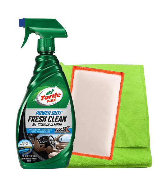 KIT DETALLE INTERIOR (FRESH CLEAN 680ML + ESPONJA NINJA + PAÑO MICROFIBRA 40X40CM 350GSM)