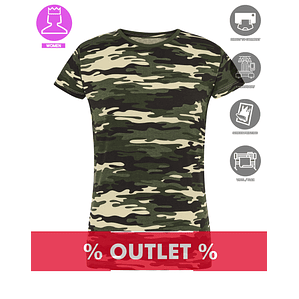 T-SHIRT MULHER PADRÃO CAMUFLADO OUTLET