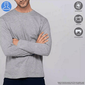T-SHIRT HOMEM MANGA COMPRIDA ALGODÃO