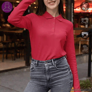 POLO MULHER MANGA COMPRIDA 