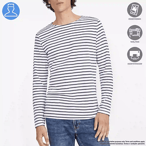 T-SHIRT HOMEM RISCAS MANGA COMPRIDA