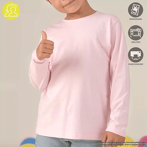 T-SHIRT MANGA COMPRIDA CRIANÇA ALGODÃO