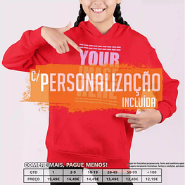 SWEATS COM CAPUZ CRIANÇA PERSONALIZADAS