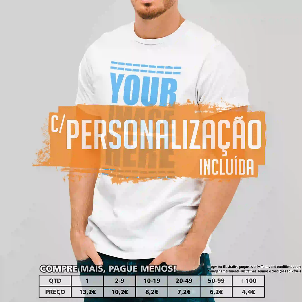 T-SHIRTS HOMEM/UNISSEXO 190 PERSONALIZADAS